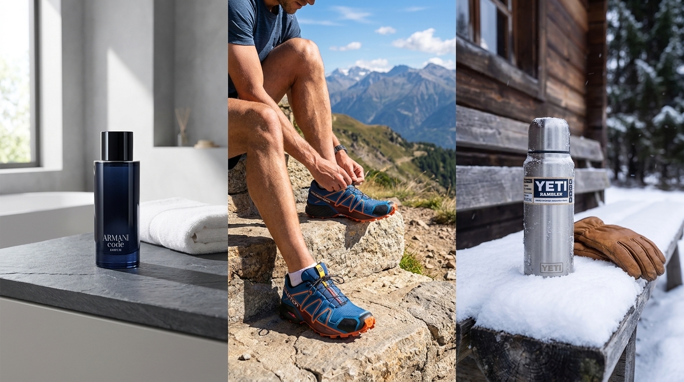 Cinematic outdoor action shot of trail runner tying athletic shoes