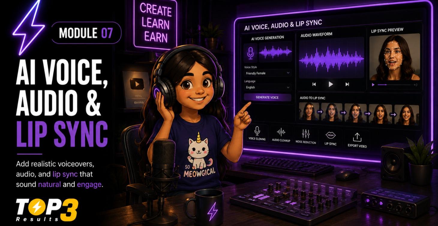 07 - AI Voice, Audio & LIP SYNC — AI Creator Business Course Module