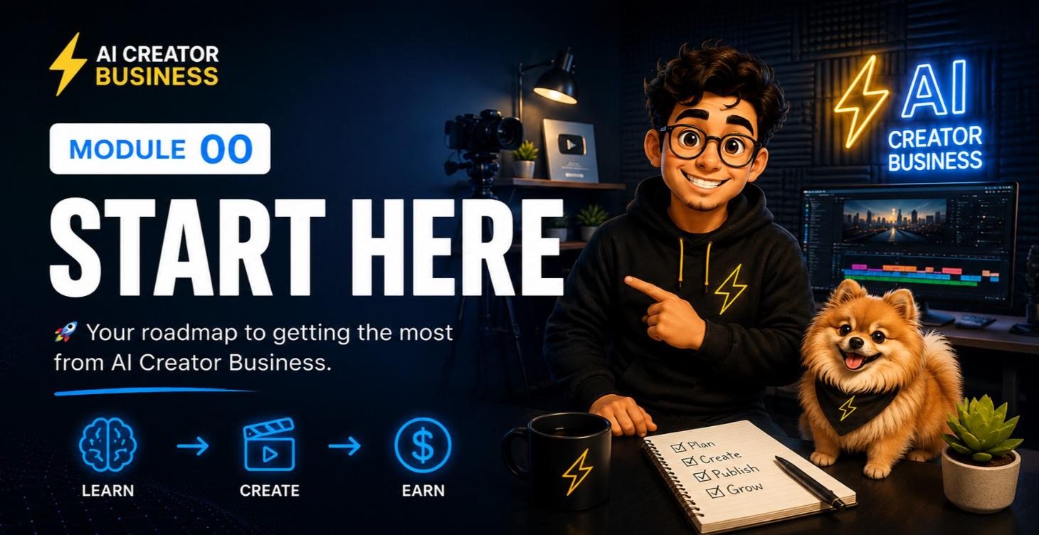 START HERE — Quickstart Roadmap — AI Creator Business Course Module
